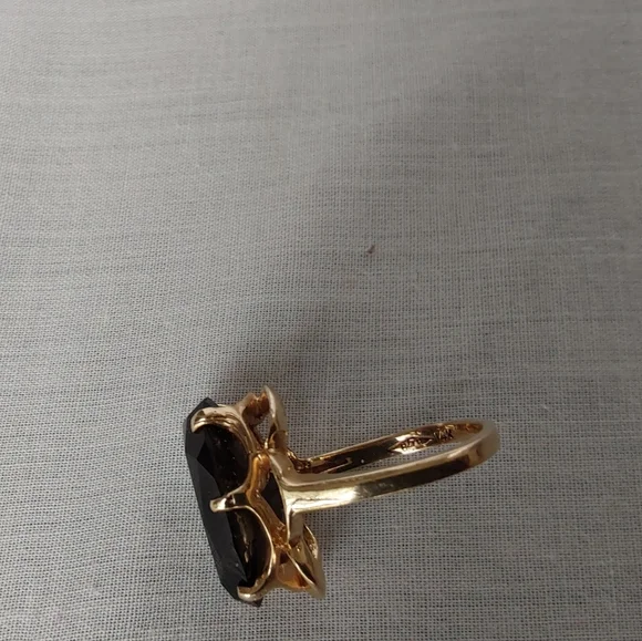 Vintage 14k Yellow Gold Smoky Quartz Statement Ring